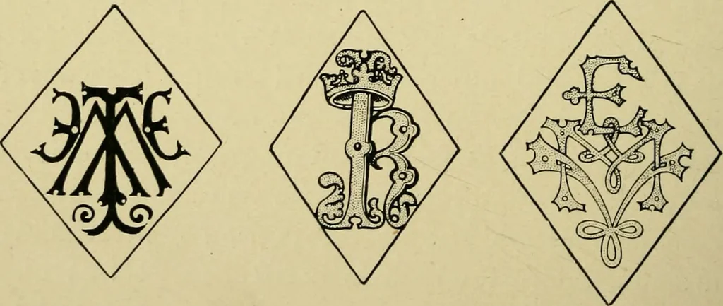 An illustration from Lettering in ornament; an enquiry into the decorative use of lettering, past, present, and possible, 1902, leaf 165