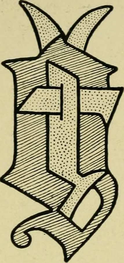 An illustration from Lettering in ornament; an enquiry into the decorative use of lettering, past, present, and possible, 1902, leaf 171