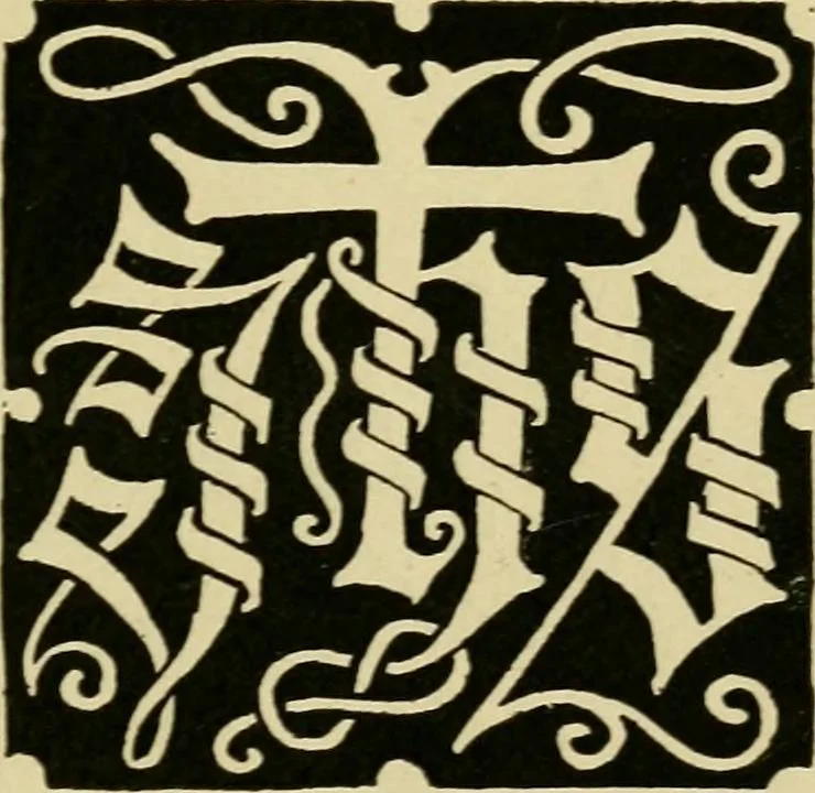 An illustration from Lettering in ornament; an enquiry into the decorative use of lettering, past, present, and possible, 1902, leaf 174