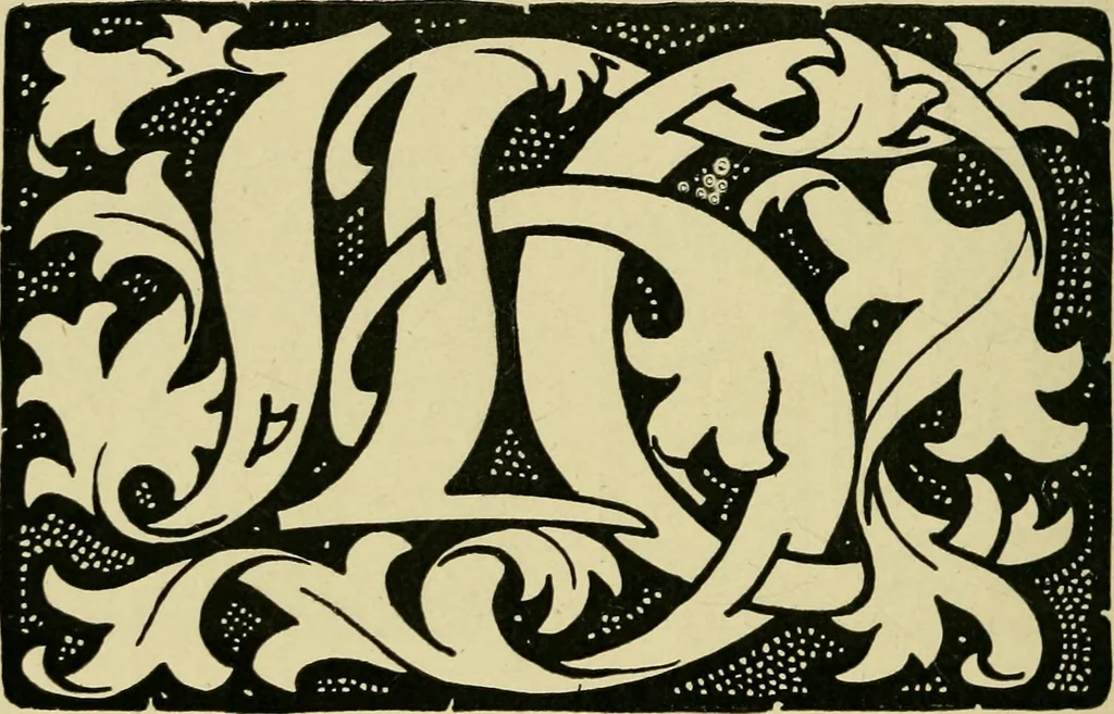 An illustration from Lettering in ornament; an enquiry into the decorative use of lettering, past, present, and possible, 1902, leaf 175