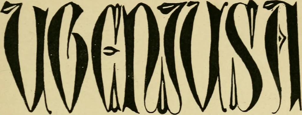 An illustration from Lettering in ornament; an enquiry into the decorative use of lettering, past, present, and possible, 1902, leaf 180