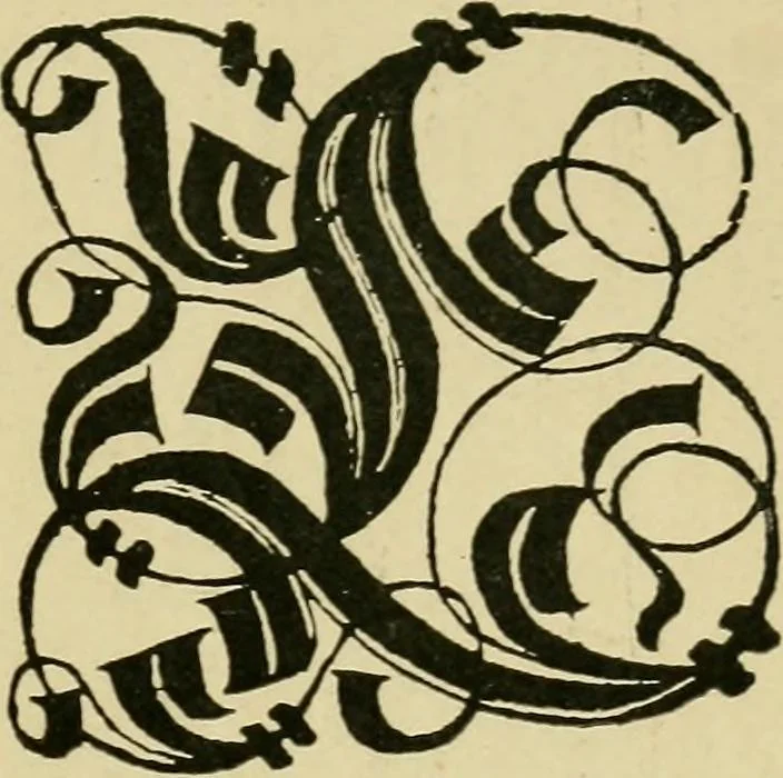 An illustration from Lettering in ornament; an enquiry into the decorative use of lettering, past, present, and possible, 1902, leaf 182