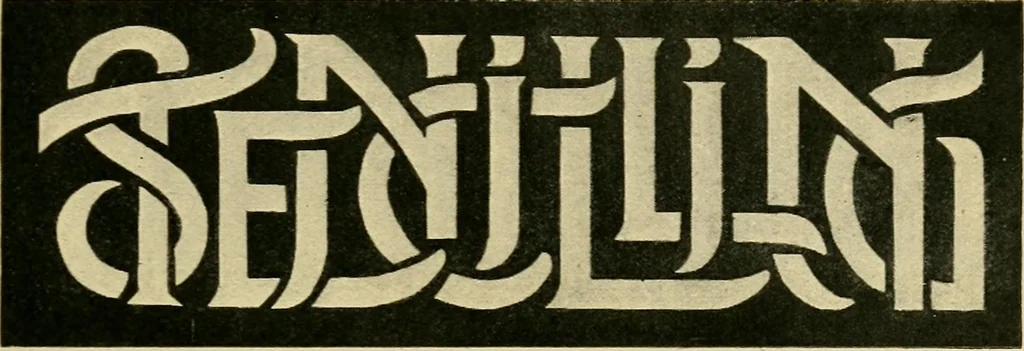 An illustration from Lettering in ornament; an enquiry into the decorative use of lettering, past, present, and possible, 1902, leaf 192