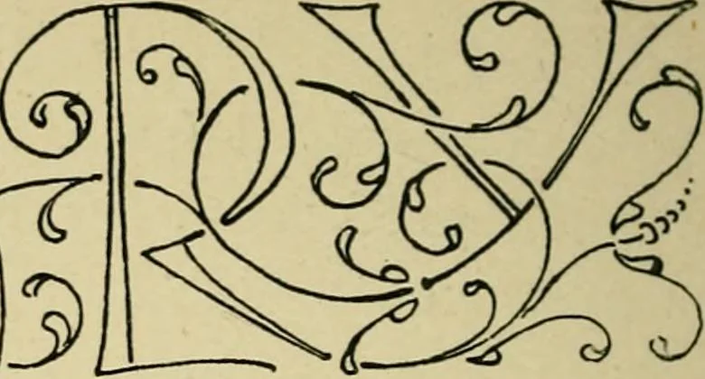 An illustration from Lettering in ornament; an enquiry into the decorative use of lettering, past, present, and possible, 1902, leaf 195