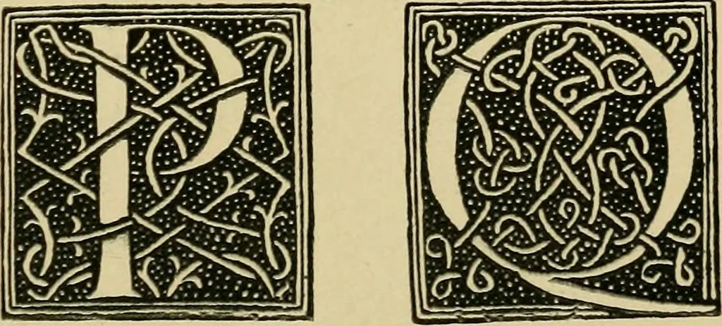 An illustration from Lettering in ornament; an enquiry into the decorative use of lettering, past, present, and possible, 1902, leaf 208