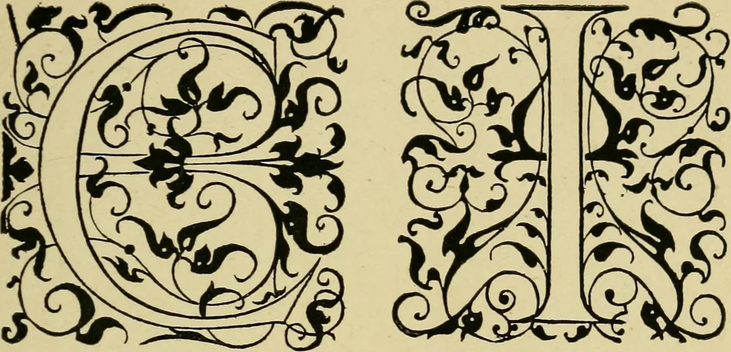An illustration from Lettering in ornament; an enquiry into the decorative use of lettering, past, present, and possible, 1902, leaf 210