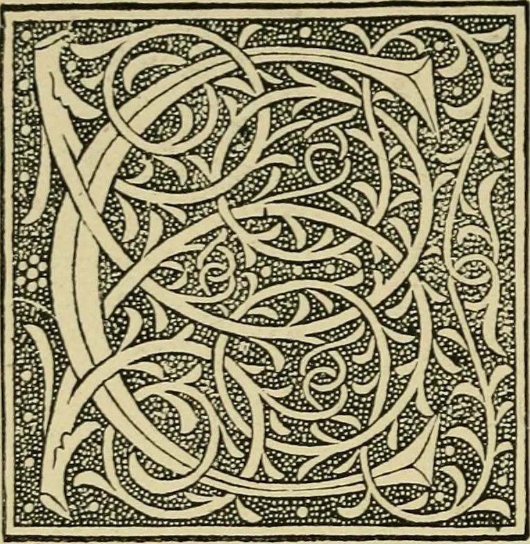 An illustration from Lettering in ornament; an enquiry into the decorative use of lettering, past, present, and possible, 1902, leaf 213