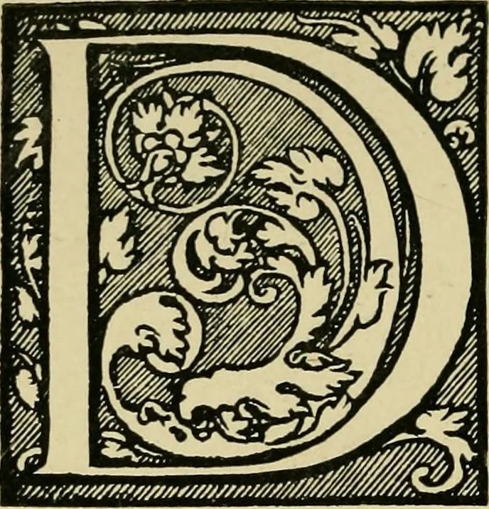 An illustration from Lettering in ornament; an enquiry into the decorative use of lettering, past, present, and possible, 1902, leaf 215