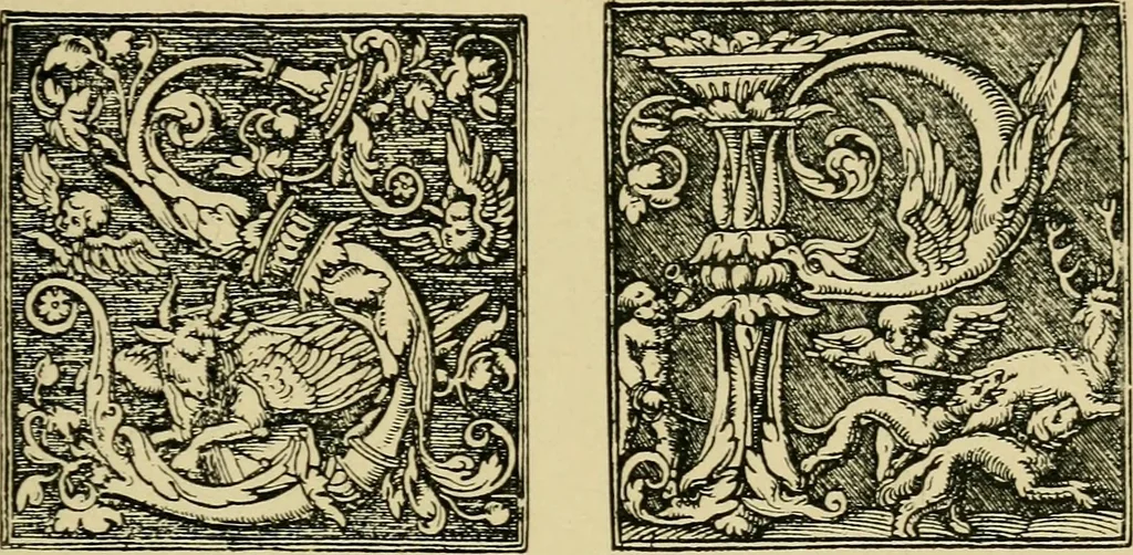 An illustration from Lettering in ornament; an enquiry into the decorative use of lettering, past, present, and possible, 1902, leaf 216