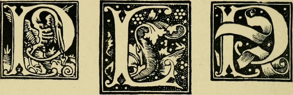 An illustration from Lettering in ornament; an enquiry into the decorative use of lettering, past, present, and possible, 1902, leaf 217