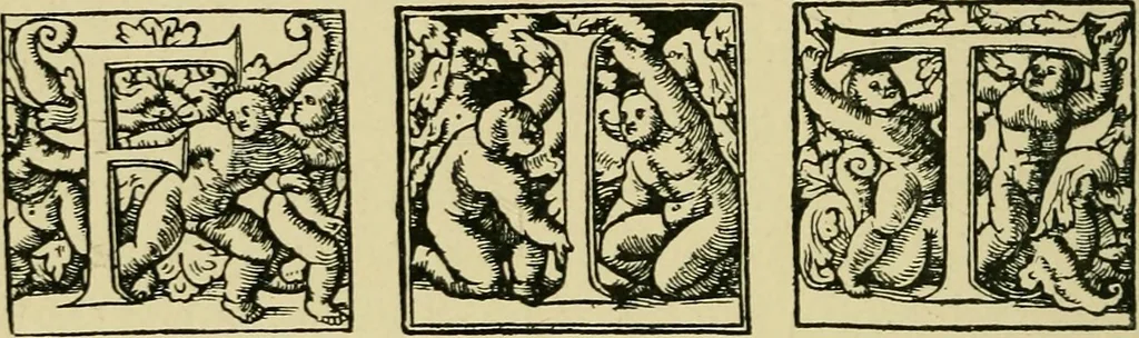 An illustration from Lettering in ornament; an enquiry into the decorative use of lettering, past, present, and possible, 1902, leaf 219