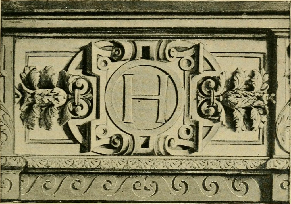 An illustration from Lettering in ornament; an enquiry into the decorative use of lettering, past, present, and possible, 1902, leaf 228