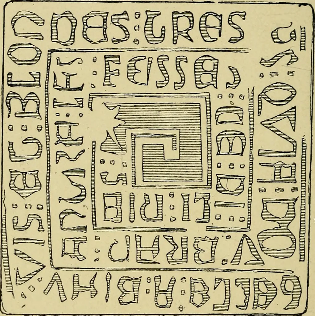 An illustration from Lettering in ornament; an enquiry into the decorative use of lettering, past, present, and possible, 1902, leaf 239