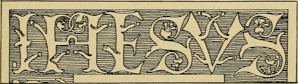 An illustration from Lettering in ornament; an enquiry into the decorative use of lettering, past, present, and possible, 1902, leaf 240