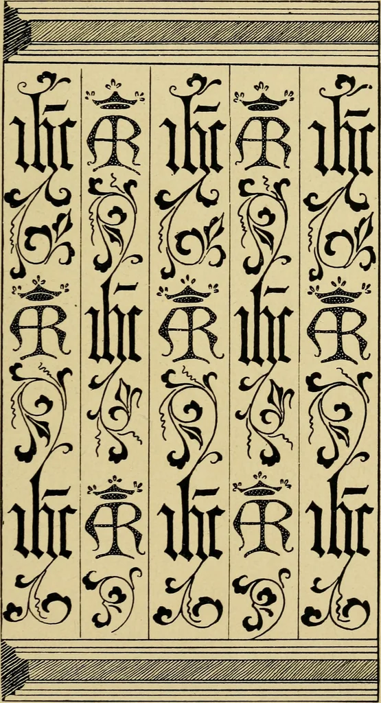 An illustration from Lettering in ornament; an enquiry into the decorative use of lettering, past, present, and possible, 1902, leaf 242