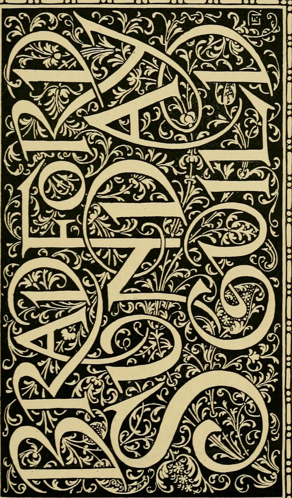 An illustration from Lettering in ornament; an enquiry into the decorative use of lettering, past, present, and possible, 1902, leaf 248