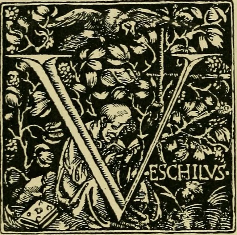 An illustration from Lettering in ornament; an enquiry into the decorative use of lettering, past, present, and possible, 1902, leaf 49