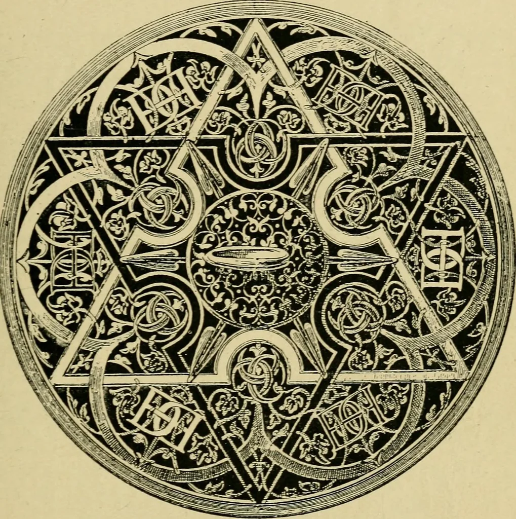 An illustration from Lettering in ornament; an enquiry into the decorative use of lettering, past, present, and possible, 1902, leaf 50
