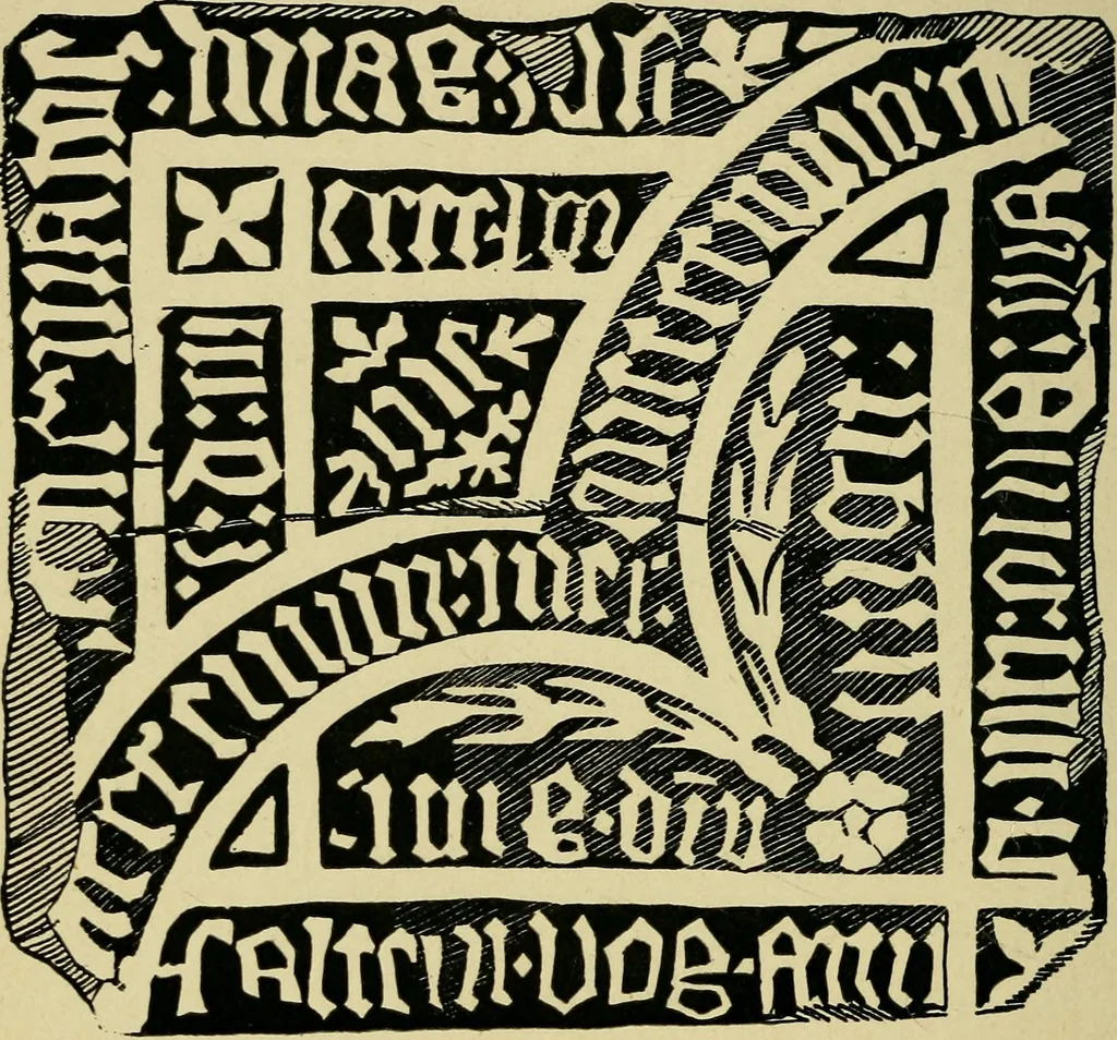 An illustration from Lettering in ornament; an enquiry into the decorative use of lettering, past, present, and possible, 1902, leaf 51
