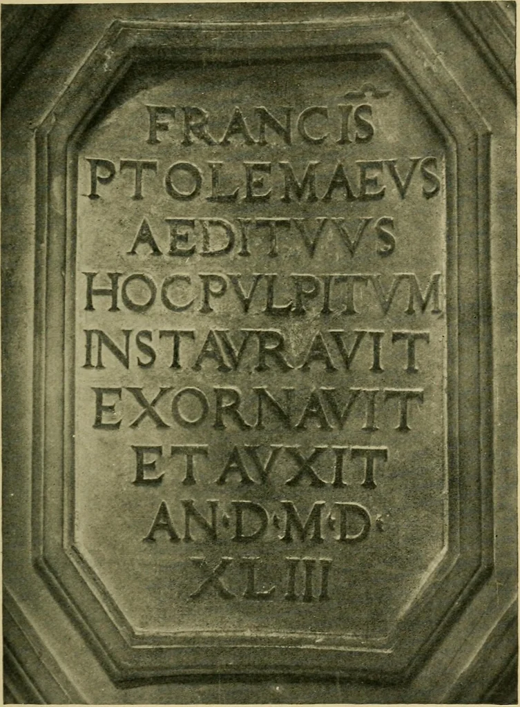 An illustration from Lettering in ornament; an enquiry into the decorative use of lettering, past, present, and possible, 1902, leaf 78