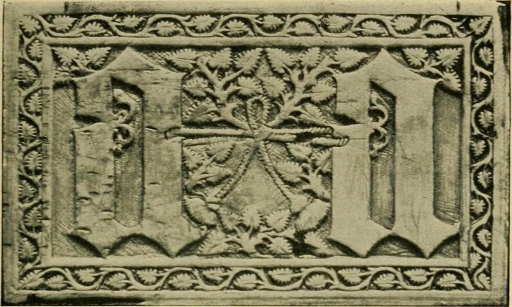 An illustration from Lettering in ornament; an enquiry into the decorative use of lettering, past, present, and possible, 1902, leaf 92
