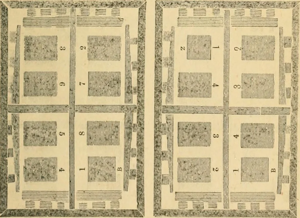 An illustration from The letter-press printer: a complete guide to the art of printing ; containing practical instructions for learners at case, press, and machine. Embracing the whole practice of book-work, with diagram and complete schemes of impositions; job work, with examples; news-work, colour work, to make coloured inks, to work press and machine, to make rollers, instructions in stereotyping, and other valuable information, 1881, leaf 50