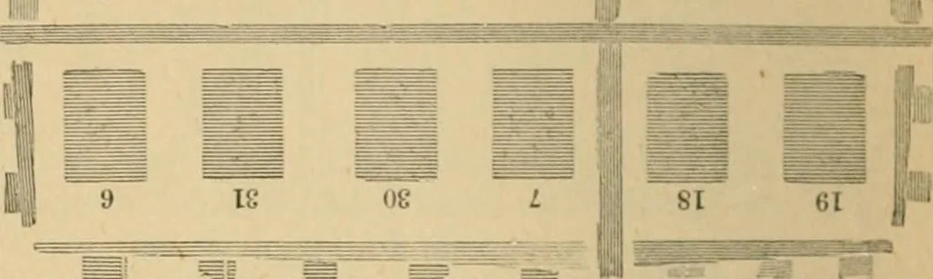 An illustration from The letter-press printer: a complete guide to the art of printing ; containing practical instructions for learners at case, press, and machine. Embracing the whole practice of book-work, with diagram and complete schemes of impositions; job work, with examples; news-work, colour work, to make coloured inks, to work press and machine, to make rollers, instructions in stereotyping, and other valuable information, 1881, leaf 63