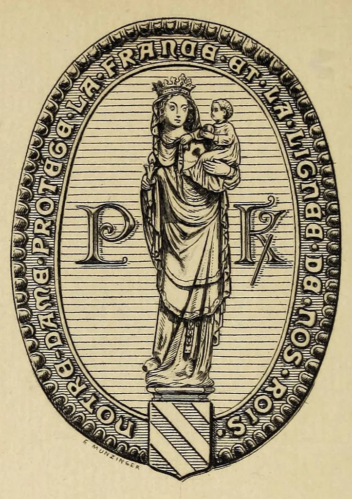 An illustration from Lettre dv Roy de Navarre avx illvstrissimes seignevrs de la Republique de Berne. Leuë publiquement en l’eglise cathedrale de Troyes, le XX. du moys de Septembre, à fin que chacun cogneut clairement le but du Biernoys., 1589, leaf 2
