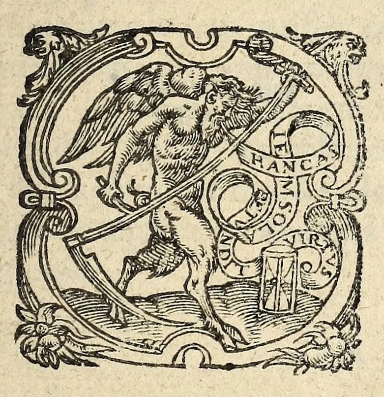 An illustration from Lettre missive de l'evesque du Mans. Auec la responce à icelle, faicte au mois de septembre dernier passé, par vn docteur en theologie de la faculté de Paris [Jean Boucher] ..., 1589, leaf 7