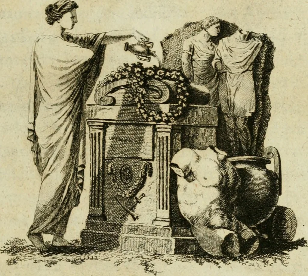 An illustration from Lettres familières de M. Winckelmann, 1781, leaf 10