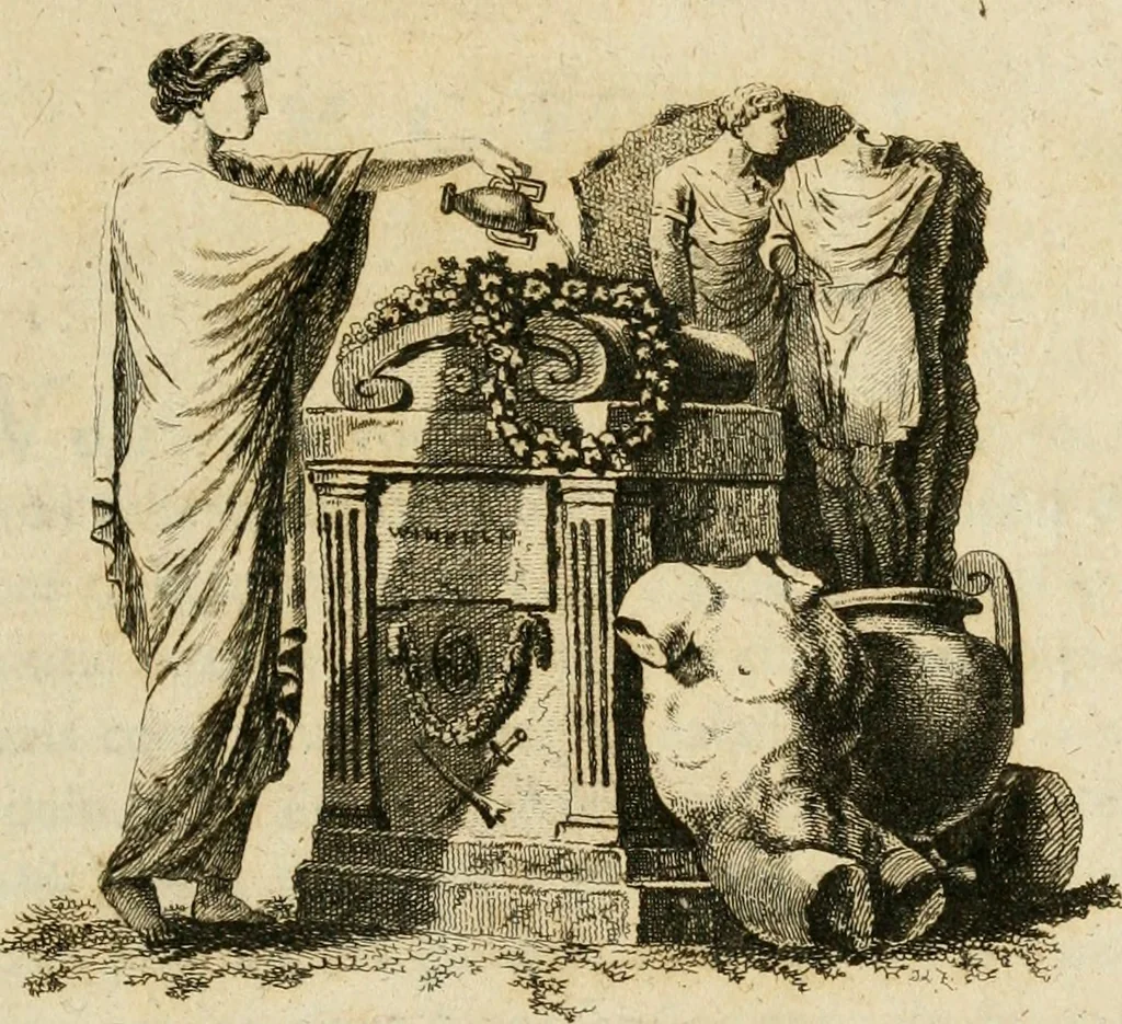 An illustration from Lettres familières de M. Winckelmann, 1781, leaf 8