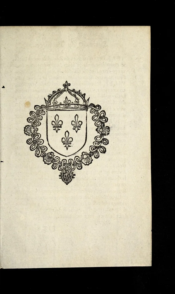 An illustration from Lettres patentes du roy, pour l'entretenement du dernier edict, de pacificatio[n], & articles arrestez, en la conference de Nerac: & pour faire saisir les biens de ceux qui se sont esleuez en armes, contre la teneur dudict edict & articles : publié en parlement le sixième iour de Iuin, 1580., 1580, leaf 23