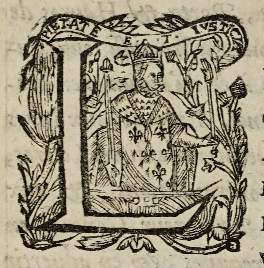 An illustration from Lettres patentes de declaration du roy, portant deffenses à tous ses subjectz de faire aucun trafficq n'y commerce au royaume d'Angleterre., 1627, leaf 10