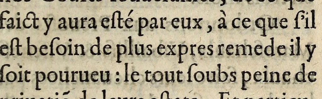 An illustration from Lettres patẽtes dv Roy, par lesqvelles est defendv a tovtes personnes, mesmes aux gẽs de ses ordonnances, gentils-hõmes de sa maison, semblables, tout port, vsance & exercice de bastons à feu, sur peine de confiscation de corps & de biens. Contenants en cultre defenses, sur les mesmes peines, de contreuenir aux ordonnances faictes pour la pacification de son royaume: et aussi de iurer & blasphemer le nom de Dieu., 1566, leaf 17