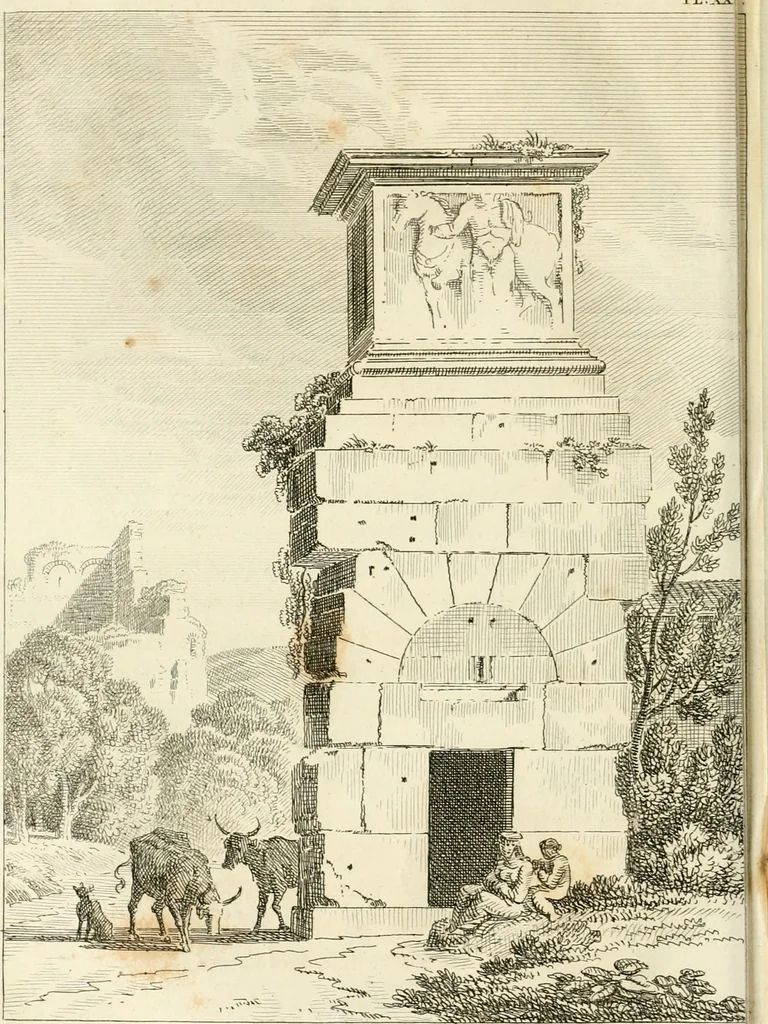 An illustration from Lettres sur l'Italie : faisant suite aux Lettres sur la Morée, l'Hellespont et Constantinople, 1819, leaf 196