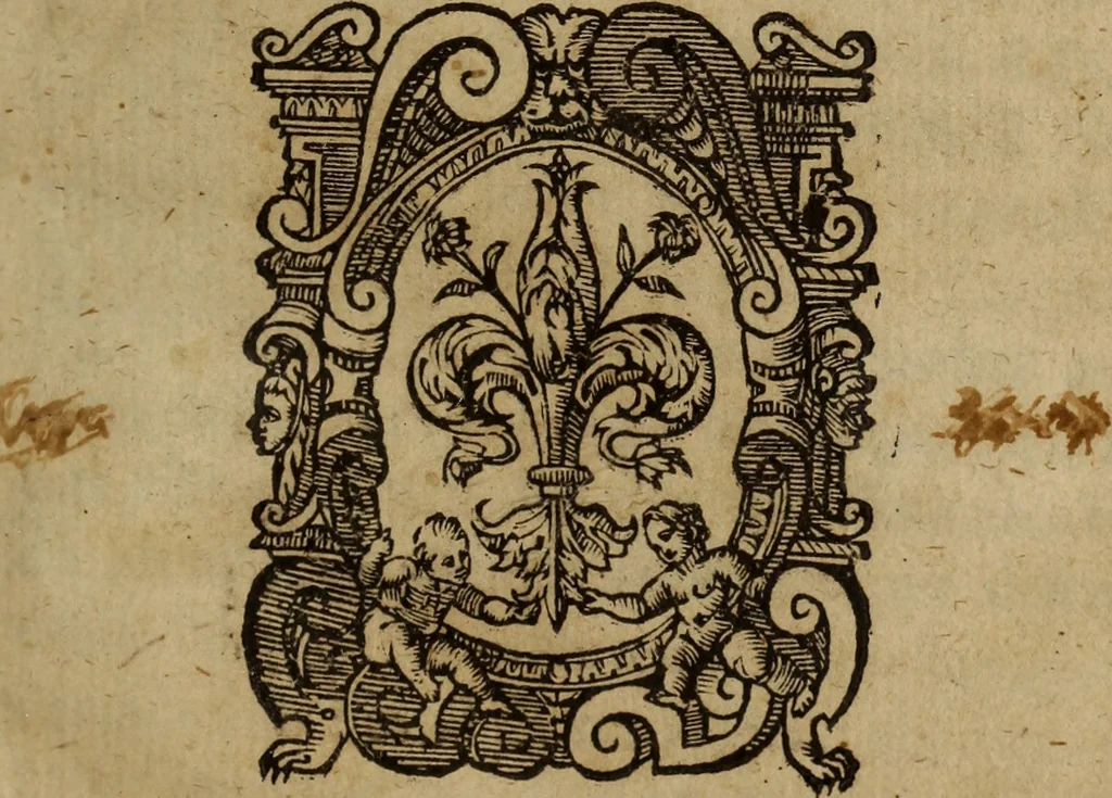 An illustration from L'Euridice, 1600, leaf 6