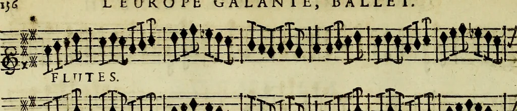 An illustration from L'Europe galante, ballet mise en musique, 1697, leaf 219