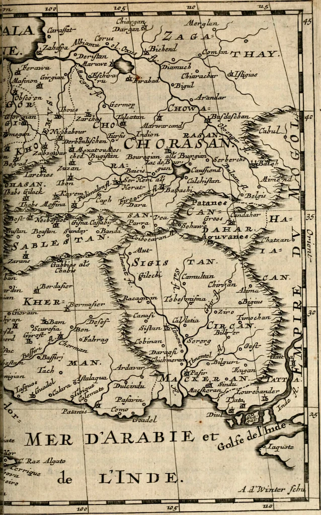 An illustration from L'Europe [l'Asie, l'Afrique, l'Amerique] en plusieurs cartes, e n plusieurs cartes, et en divers traittés de geographie et d'histoire .., 1683, leaf 132