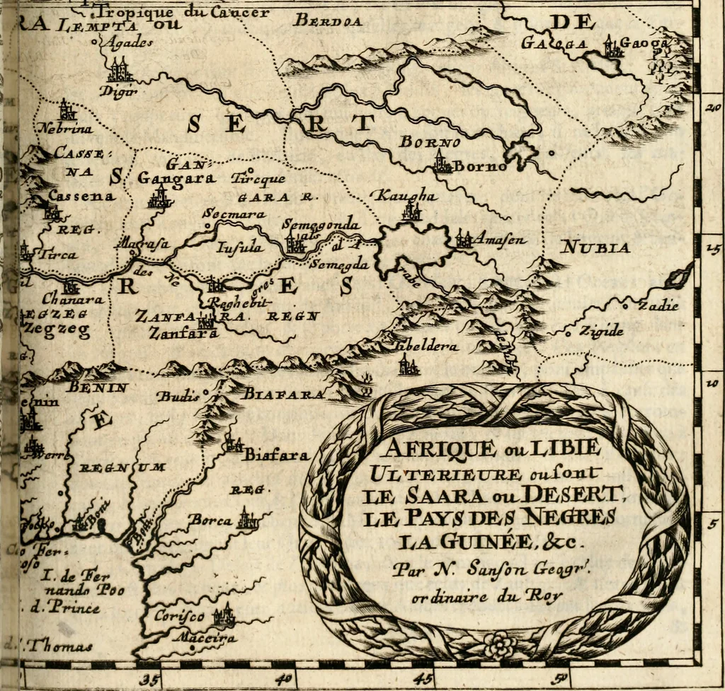 An illustration from L'Europe [l'Asie, l'Afrique, l'Amerique] en plusieurs cartes, e n plusieurs cartes, et en divers traittés de geographie et d'histoire .., 1683, leaf 330