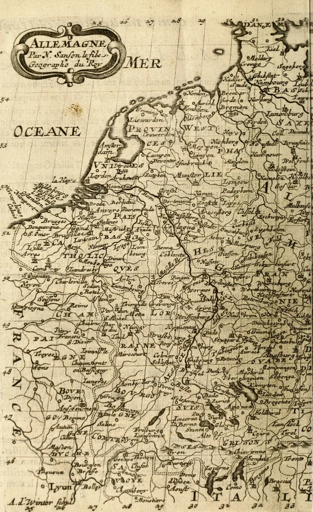 An illustration from L'Europe [l'Asie, l'Afrique, l'Amerique] en plusieurs cartes, e n plusieurs cartes, et en divers traittés de geographie et d'histoire .., 1683, leaf 35