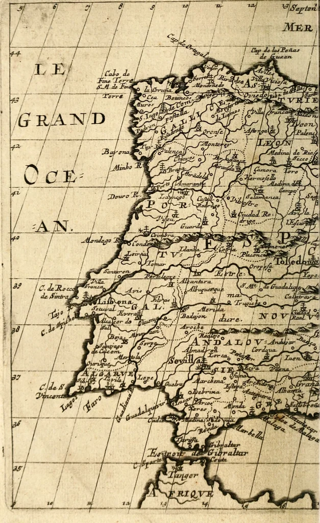 An illustration from L'Europe [l'Asie, l'Afrique, l'Amerique] en plusieurs cartes, e n plusieurs cartes, et en divers traittés de geographie et d'histoire .., 1683, leaf 43