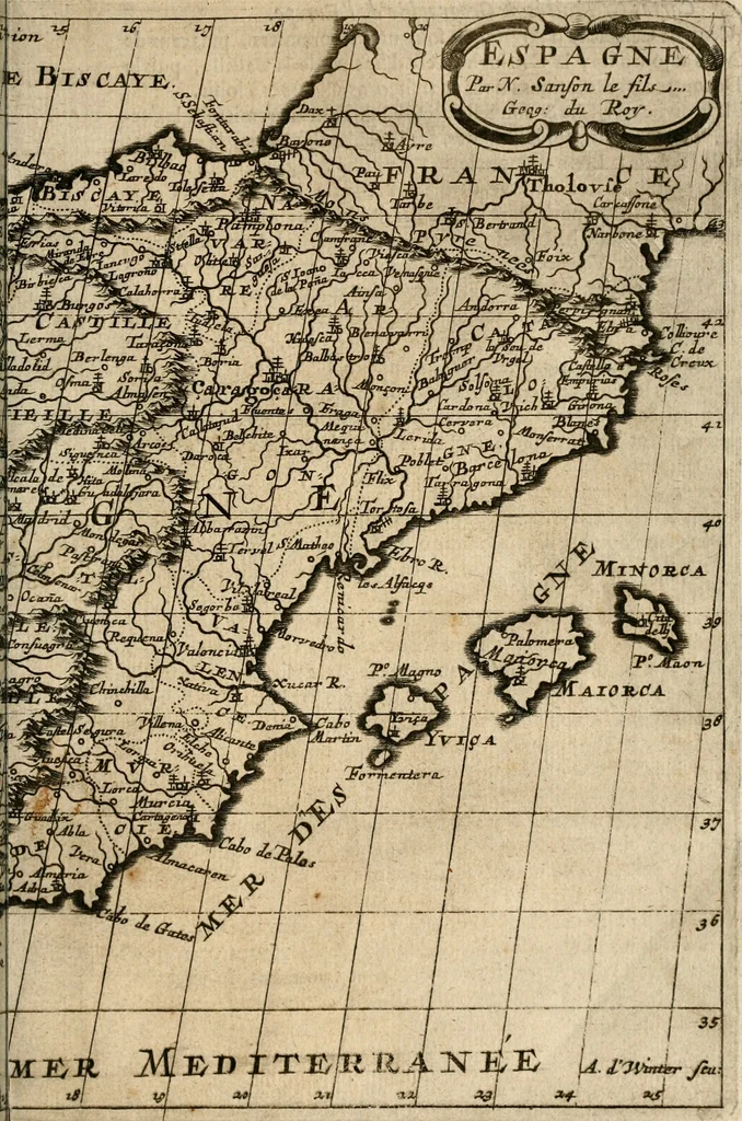 An illustration from L'Europe [l'Asie, l'Afrique, l'Amerique] en plusieurs cartes, e n plusieurs cartes, et en divers traittés de geographie et d'histoire .., 1683, leaf 44
