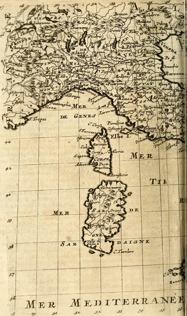 An illustration from L'Europe [l'Asie, l'Afrique, l'Amerique] en plusieurs cartes, e n plusieurs cartes, et en divers traittés de geographie et d'histoire .., 1683, leaf 47