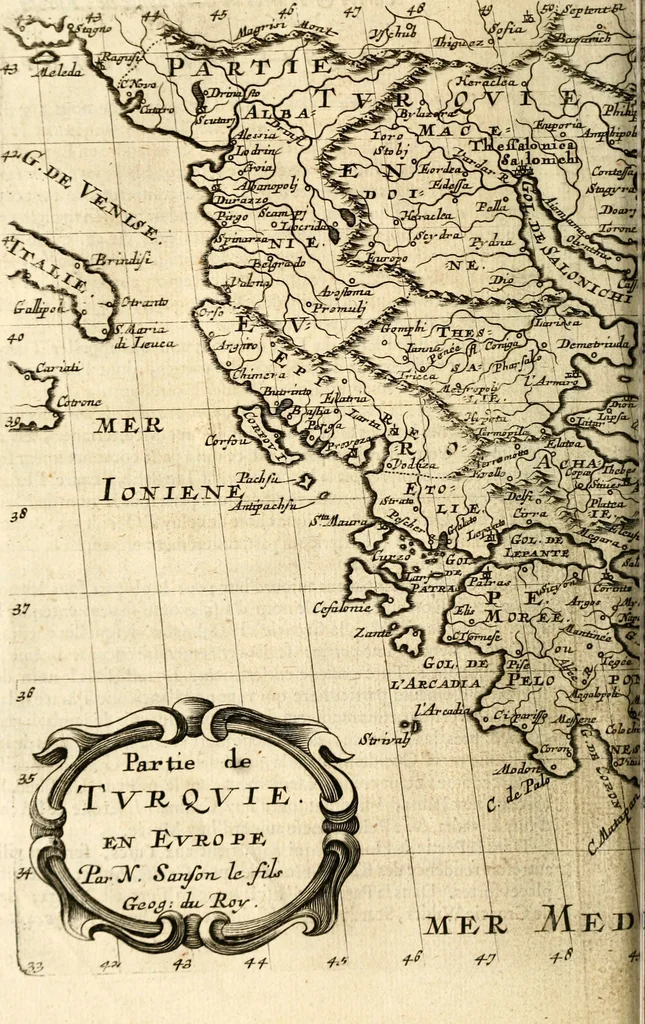 An illustration from L'Europe [l'Asie, l'Afrique, l'Amerique] en plusieurs cartes, e n plusieurs cartes, et en divers traittés de geographie et d'histoire .., 1683, leaf 51