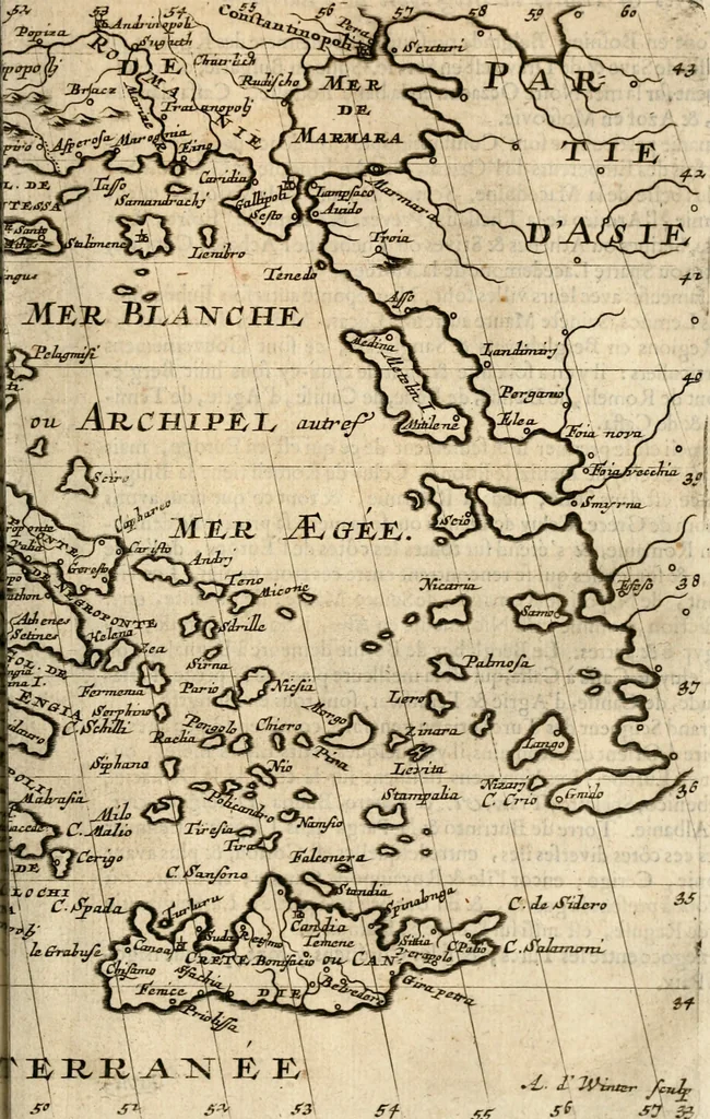 An illustration from L'Europe [l'Asie, l'Afrique, l'Amerique] en plusieurs cartes, e n plusieurs cartes, et en divers traittés de geographie et d'histoire .., 1683, leaf 52