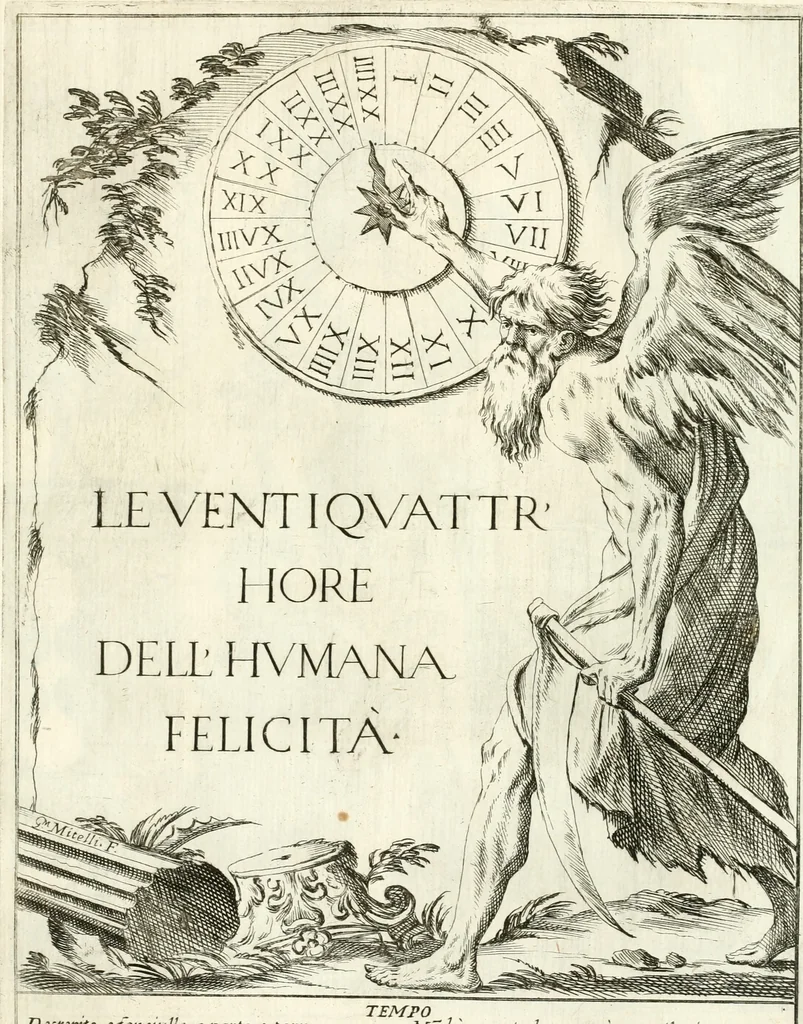 An illustration from Le ventiqvattr' hore dell' hvmana felicità : invenzione disegno ed intaglio, 1675, leaf 10