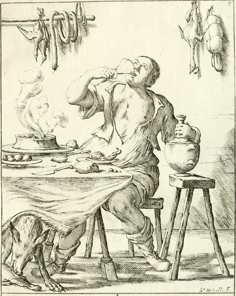 An illustration from Le ventiqvattr' hore dell' hvmana felicità : invenzione disegno ed intaglio, 1675, leaf 20