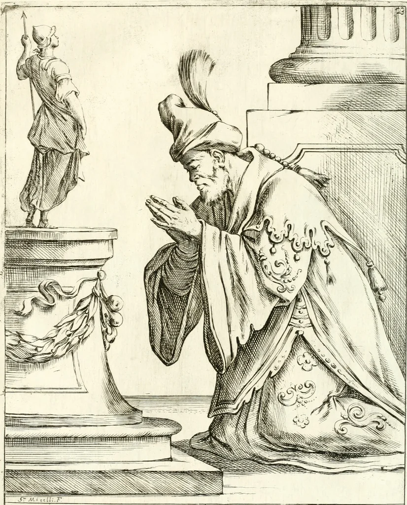 An illustration from Le ventiqvattr' hore dell' hvmana felicità : invenzione disegno ed intaglio, 1675, leaf 56