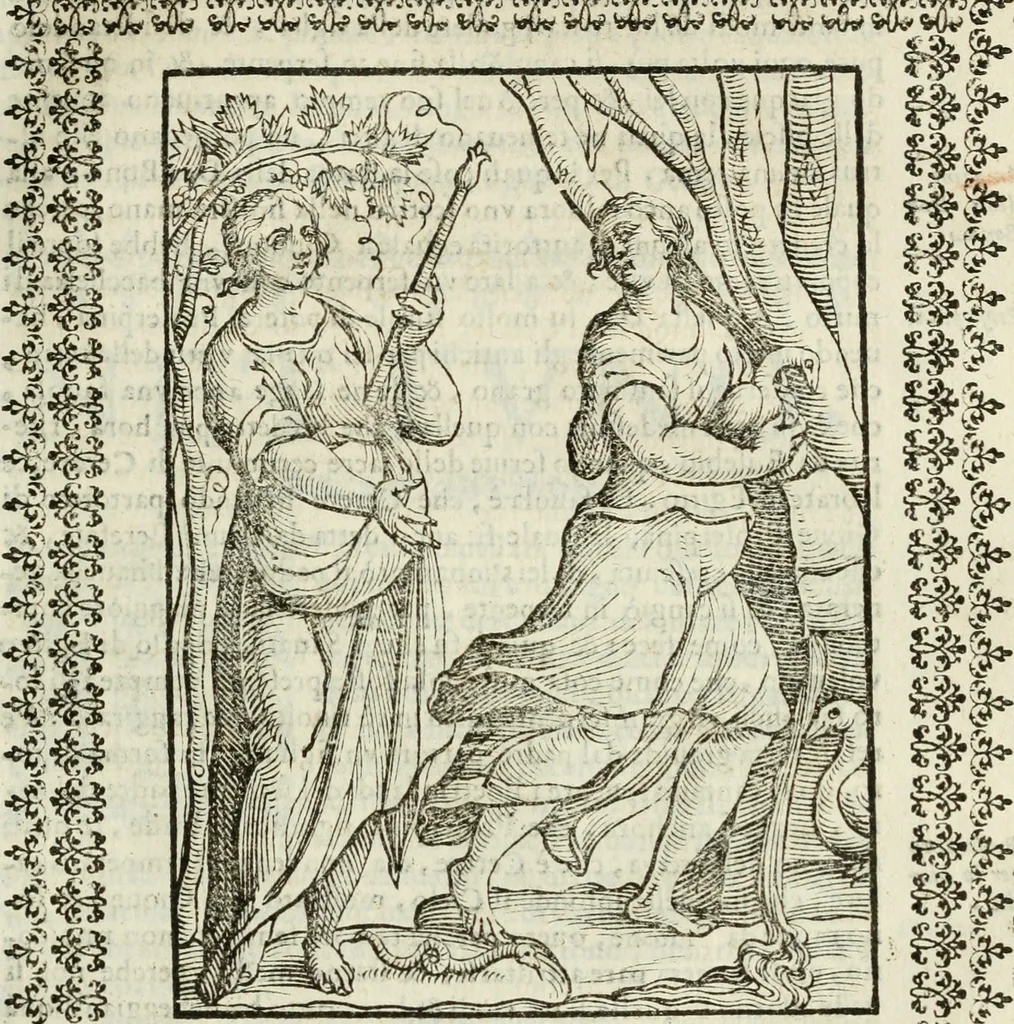 An illustration from Le vere e nove imagini de gli dei delli antichi di Vicenzo Cartari Reggiano. Ridotte da capo a piedi in questa nouissima impressione alle loro reali, & non piu per l'adietro osseruate simiglianze. Cauate da' marmi, bronzi, medaglie, gioie, & altre memorie antiche;, 1615, leaf 250