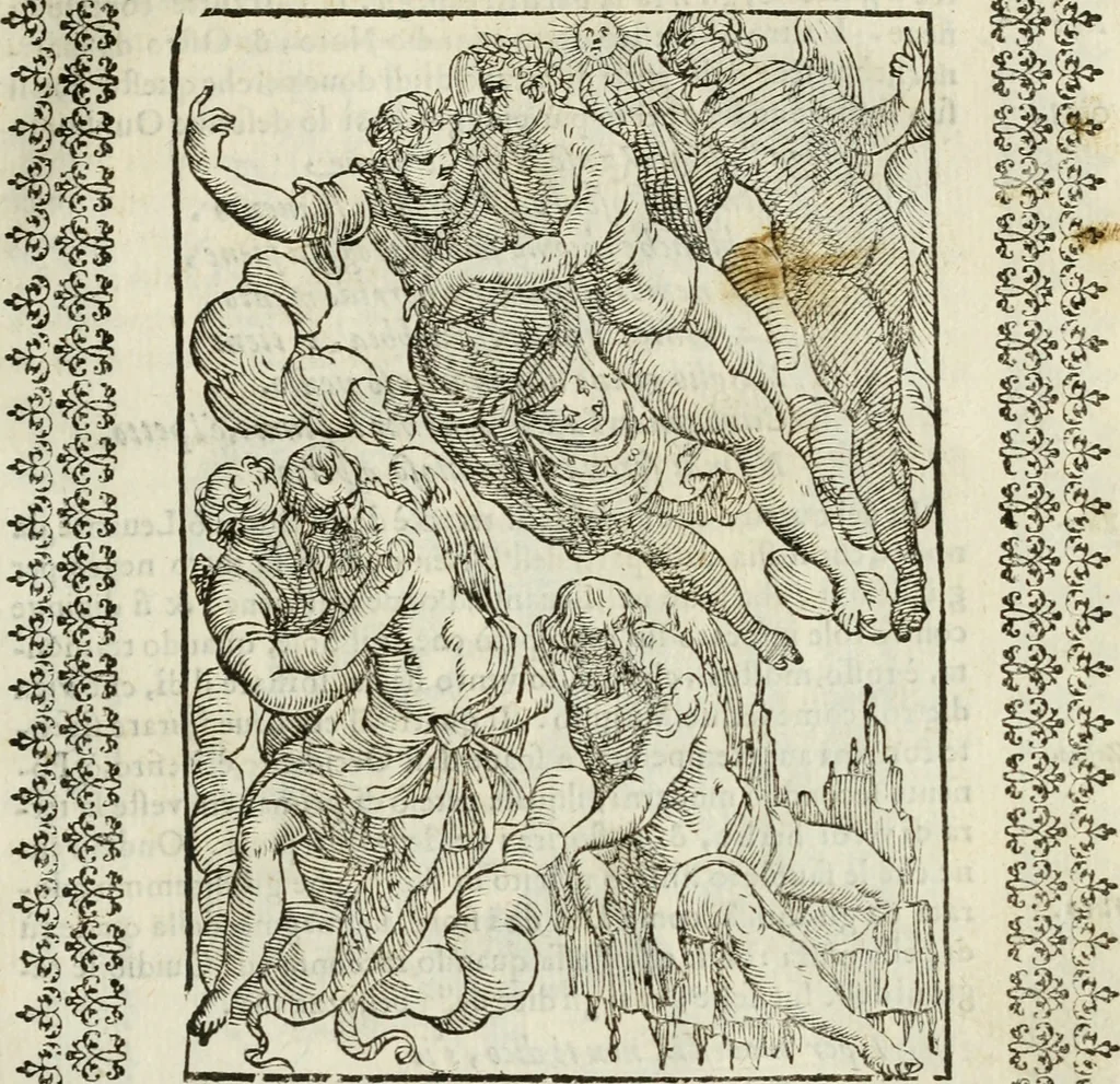An illustration from Le vere e nove imagini de gli dei delli antichi di Vicenzo Cartari Reggiano. Ridotte da capo a piedi in questa nouissima impressione alle loro reali, & non piu per l'adietro osseruate simiglianze. Cauate da' marmi, bronzi, medaglie, gioie, & altre memorie antiche;, 1615, leaf 272